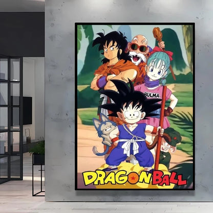 Dragon Ball Poster Super Saiyan Wall Art Goku Themed Painting Vivid Battle Design Durable Canvas Perfect for Anime Room Decor