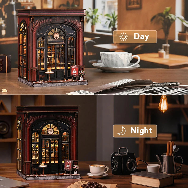 DIY Wooden Handmade Book Nook Dollhouses Building Kits 3D Puzzles Wooden Doll Houses Desk Home Decor Toys For Adult Gifts