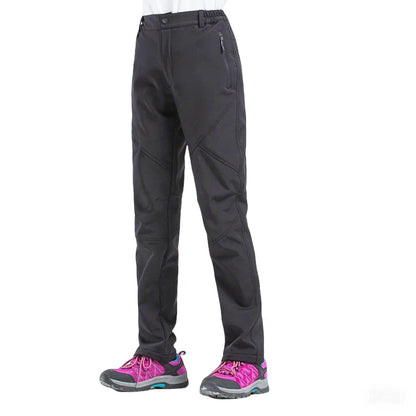 TRVLWEGO Women's Winter Hiking Pants Outdoor Camping Travel Windproof Snow-Fleece Lined Breathable Warm Trekking Trousers
