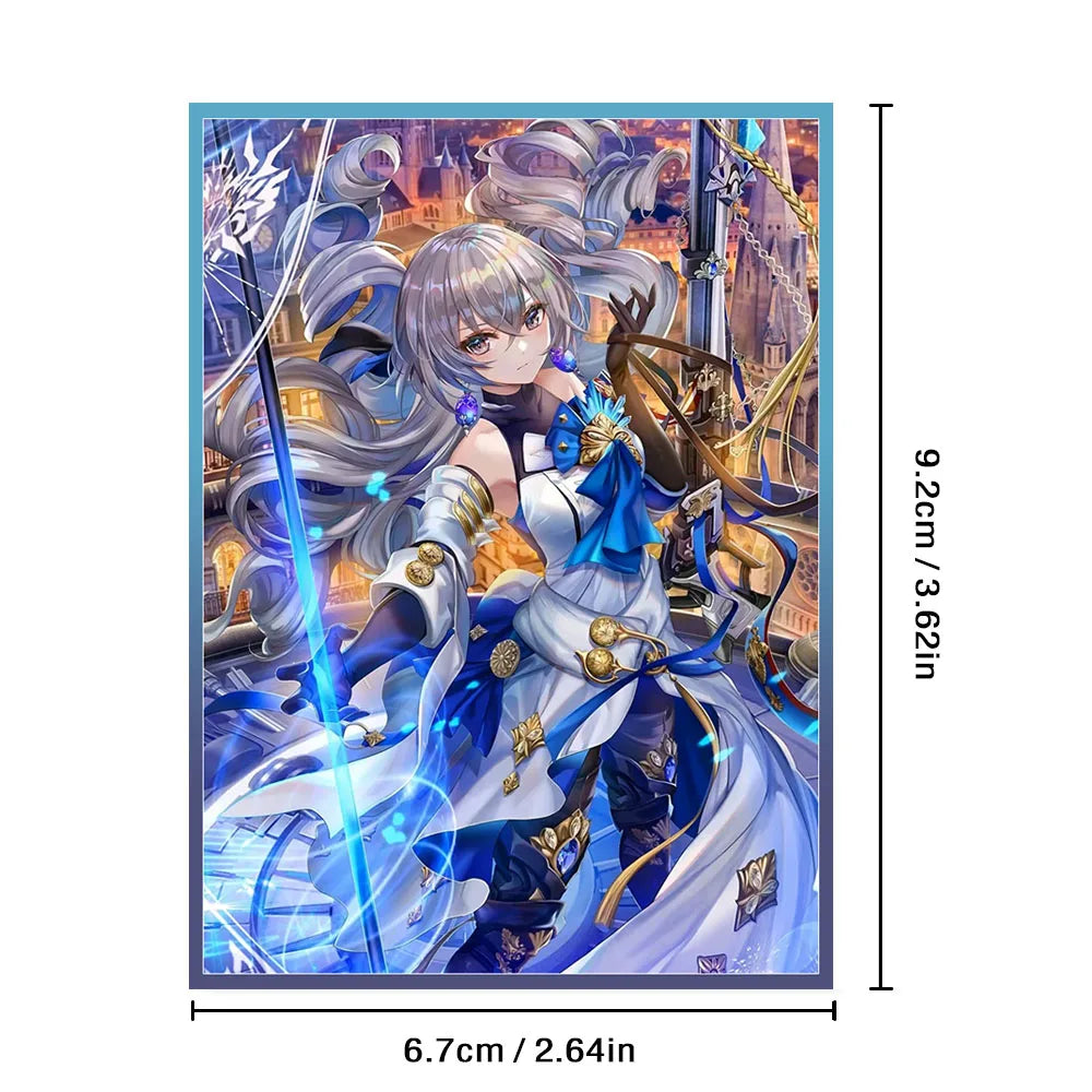 60PCS 67x92mm Holographic Card Sleeves Standard Size Anime Card Sleeves Board Game for MTG/PKM Protective Cards as Toys Gifts