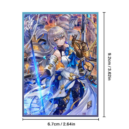 60PCS 67x92mm Holographic Card Sleeves Standard Size Anime Card Sleeves Board Game for MTG/PKM Protective Cards as Toys Gifts