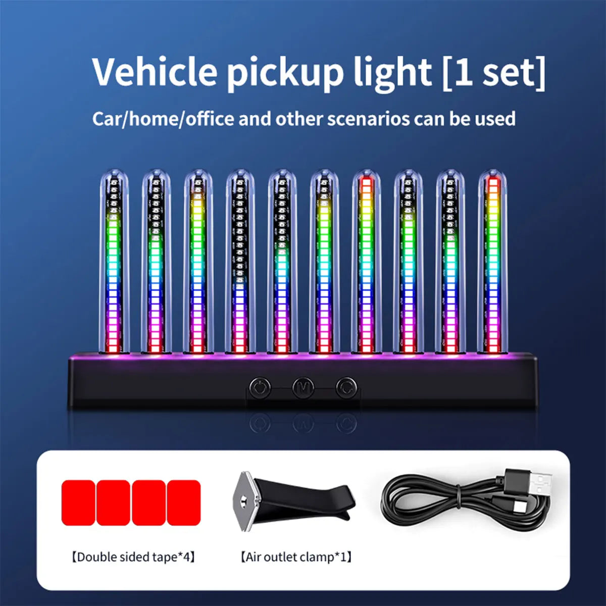 Sound Control Pickup Light Dynamic Gradient RGB Ambient Light Universal Car Air Vent Dashboard Ornament LED Interior Decor Light