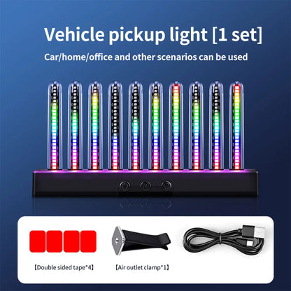 Sound Control Pickup Light Dynamic Gradient RGB Ambient Light Universal Car Air Vent Dashboard Ornament LED Interior Decor Light