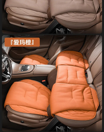 Nappa Leather Car Seat Cushion Rear Integrated Lumbar Support for All Seats Breathable Ventilated Comfort Auto Accessories