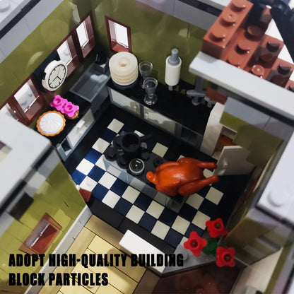 Creative Expert Bank Cafe Corner MOC Building Blocks City Model Bricks Dinner Bookstore Assembly Set Street View Toy Gifts Decor