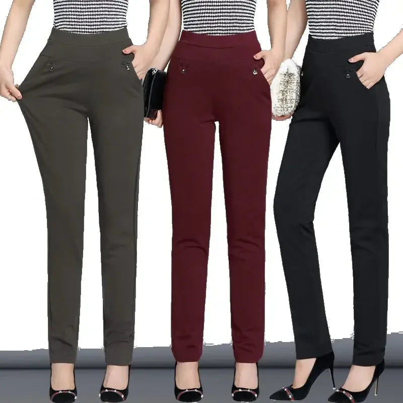 Women's High Waist Elastic Cargo Fit Pants, Lady Pencil Pants, Streetwear, Y2K Clothing, Traf Official Store Sets, Autumn Clothe