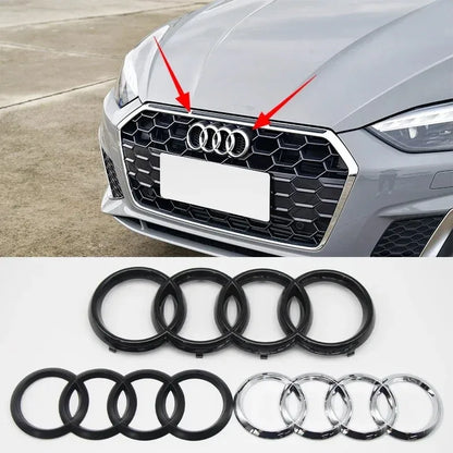 4 Rings ABS Car Front Hood Emblem Bonnet Rear Logo For Audi A3 A4 B8 8P A6 C7 A5 Q5 B7 B6 B9 SLINE QUTTRO RS Q3 Q7 S3 S4 S5 S6