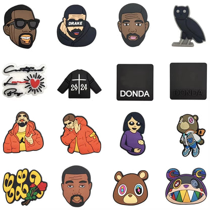 Monster Bear pop singer carton shoe Charms PVC Shoe Decoration For Fall winter wristband clog accessories Kids Halloween X-mas