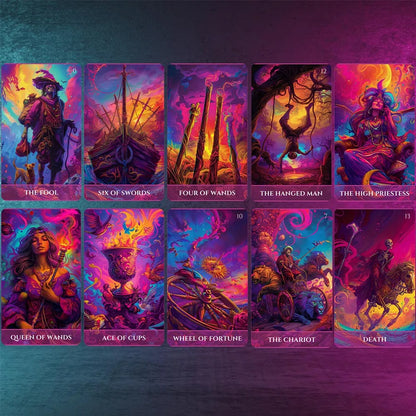 78 Card Luminous Arcana Tarot Deck, 13x8 Cm Perfect for Wisdom, Creativity, and Awakening Readers, Card Game for Insight