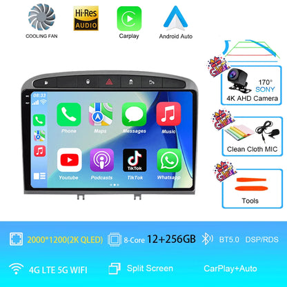 Android 16 Car Radio for Peugeot RCZ 308 SW 2007-2015 408 2012-2020 2DIN Multimedia Navigation GPS Carplay Auto Head Unit WIFI