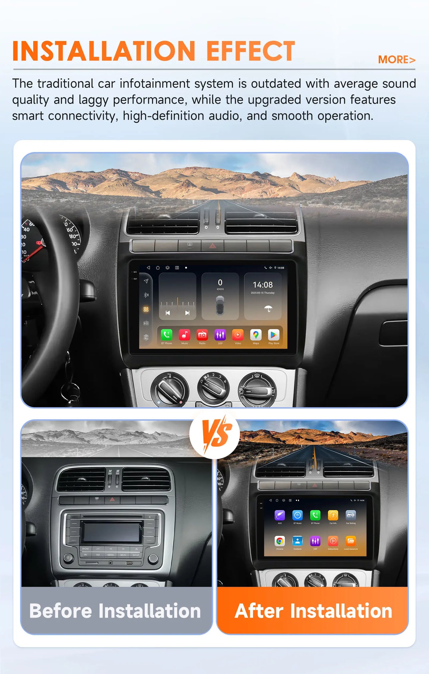 Hizpo 9" Car Radio Carplay for Volkswagen Polo 5 2008 - 2020 Smart Player Wireless Android Auto GPS Navigation BT 6115 WiFi 4G