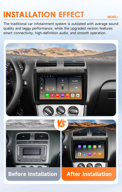 Hizpo 9" Car Radio Carplay for Volkswagen Polo 5 2008 - 2020 Smart Player Wireless Android Auto GPS Navigation BT 6115 WiFi 4G