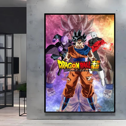 Dragon Ball Poster Super Saiyan Wall Art Goku Themed Painting Vivid Battle Design Durable Canvas Perfect for Anime Room Decor