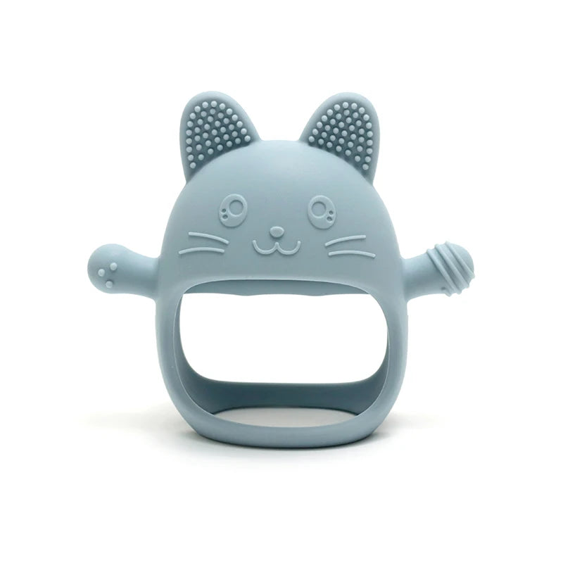 Anti-drop Wristband Baby Teether Silicone Bear Moon Star Teething Toy Non-slip Handheld Teether for Newborn Babies