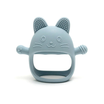 Anti-drop Wristband Baby Teether Silicone Bear Moon Star Teething Toy Non-slip Handheld Teether for Newborn Babies