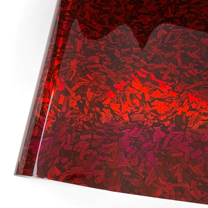 Car Decorating 145cmx300cm Tuning Auto Accessories Laser PET Forged Carbon Wrap Self-Adhesive Rainbow Red Carbon Fiber Vinyl