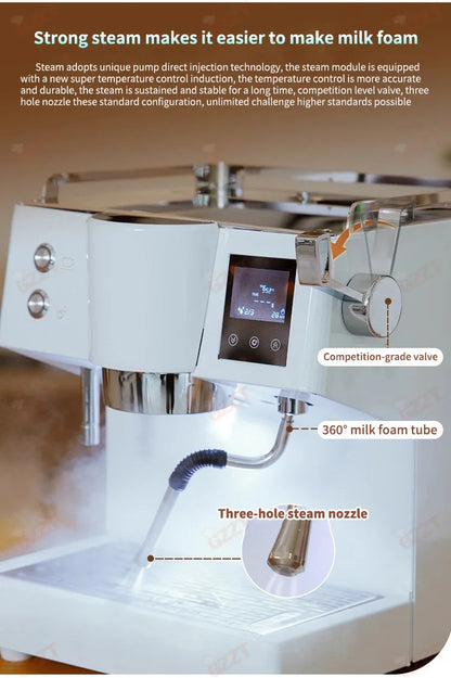 GZZT KFJ52QC 9Bar Coffee Machine Professional Espresso Coffee Makers with OPV Valve Magic Hand System Portable Coffee Maker 220V