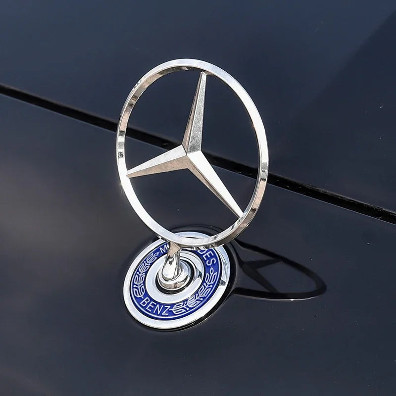 Car Bonnet Label Badge 3D Star Zinc Alloy Car Front Hood Emblem Mercedes Benz  W203 W204 W205 W206 W212 W213 W222 W223 E300 WWWA