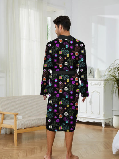 Men's Robe 2025 Spring Sleepwear Bathrobe Men Printing A Must-have for Leisure and Entertainment Autumn Long Robe Funny Pajamas