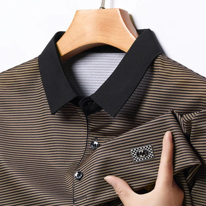 Original Designer Brand Men Short-Sleeved Polo Shirt Letter Print Lapel Button Summer New T-Shirt Business Casual Men's Clothing