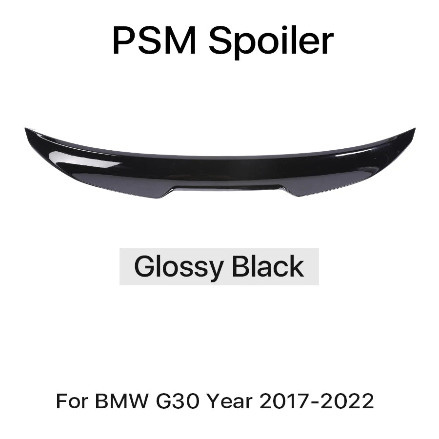 Rear Bumper Trunk Tail Lip M5 Roof Wing For BMW 5 Series G30 2017-2022 Gloss Black PSM M4 CS Style Boot Spoiler Carbon Fiber
