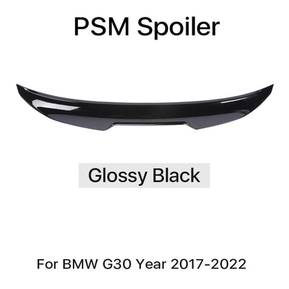 Rear Bumper Trunk Tail Lip M5 Roof Wing For BMW 5 Series G30 2017-2022 Gloss Black PSM M4 CS Style Boot Spoiler Carbon Fiber