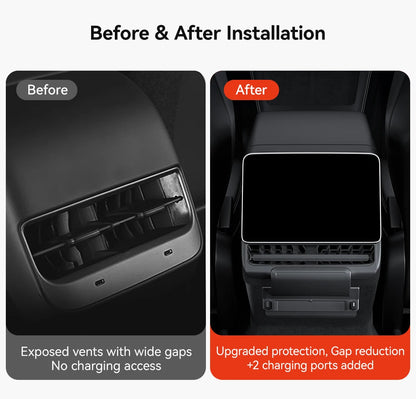 YZ For Tesla Model Y Juniper Model 3 Highland Rear Air Vent 27W Quick Charger USB Shunt HUB Power Splitter Apple Type-C Charger