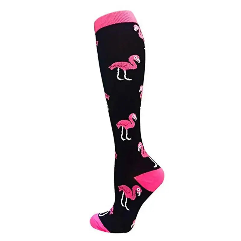 Sport Compression Stockings Funny Pattern Halloween ballon Dot Leg Pressure Running Cycling Multi Color Compress Socks