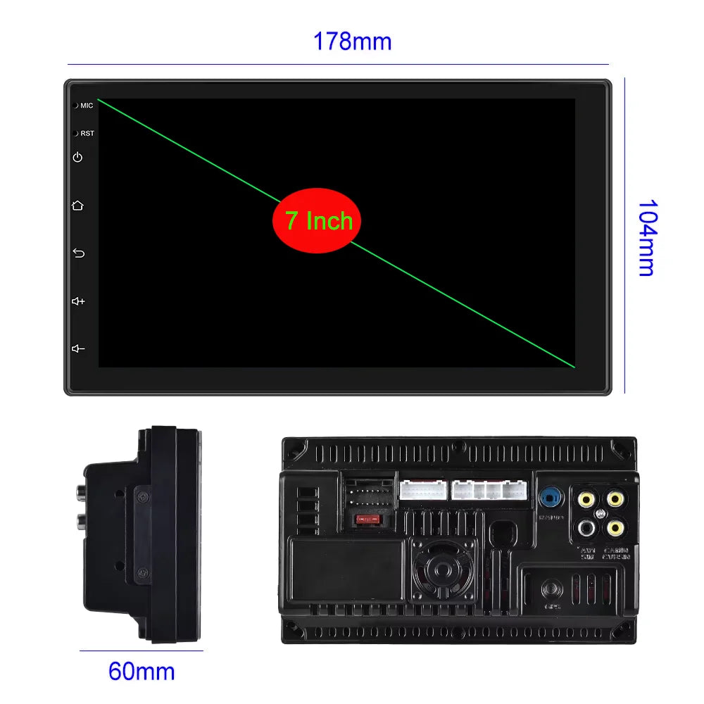 Double 2 Din Car Stereo 7 inch Automotive Multimedia Player Radio Android Auto Carplay Screen Navigation 2Din Wince System