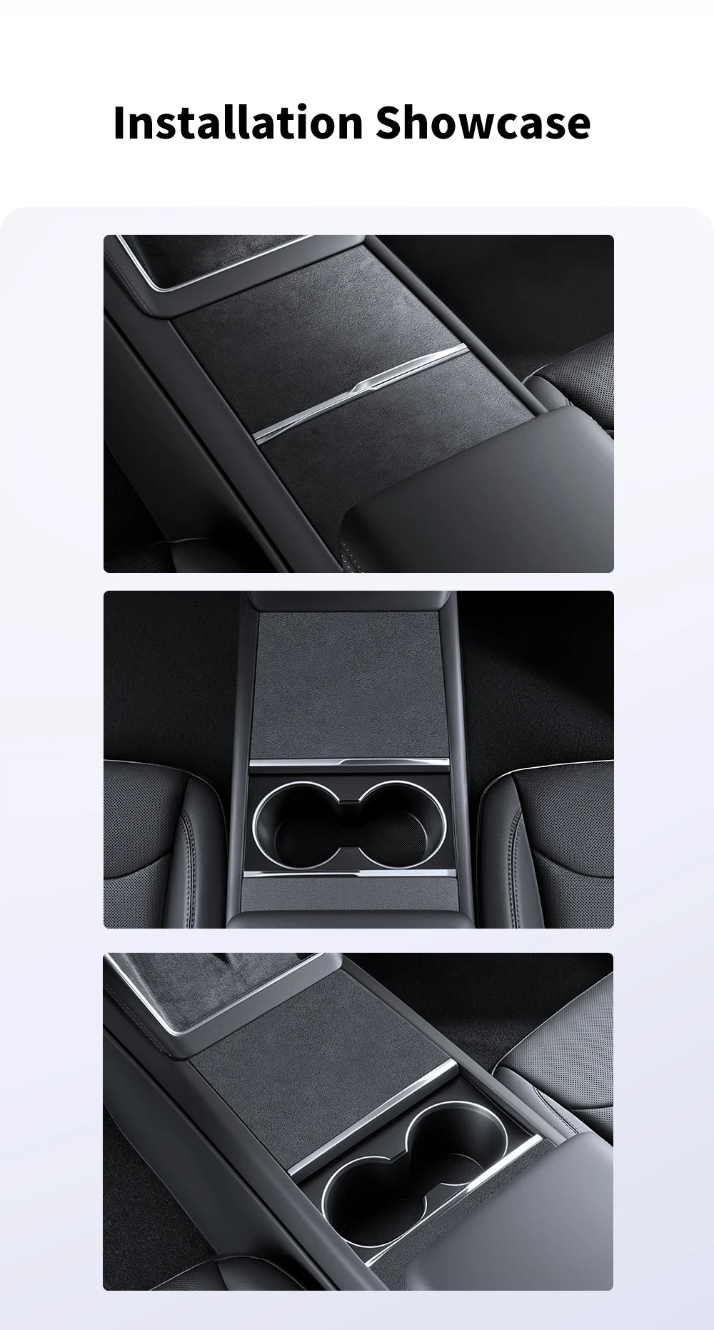 YZ Center Console Panel Sticker For Tesla Model 3/Y/YL Highland Juniper Electrostatic Adsorption Sticker Suede Film