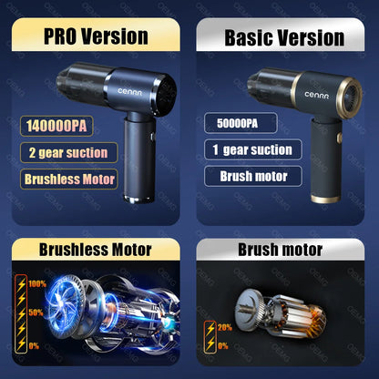 CENRR Car Vacuum Cleaner Strong Suction Powerful Handheld Wireless Vacuum Cleaner Mini Blower Car Cleaning Kit Home Appliance