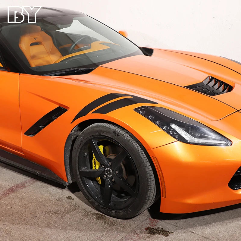 1Pair Sport Racing Side Fender Decals Car Decoration Stickers For Chevrolet Corvette C7 2014-2019 Automobile Accessories