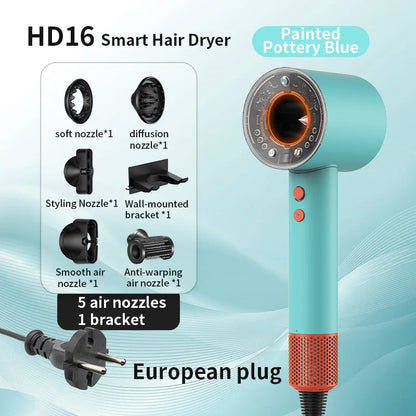 Hair Dryer with Negative Ions for Hair Care, Silent, Fast Drying, Temperature Control, High-Speed, Huaqiangbei Strong Wind Hd16 Hair Dryer