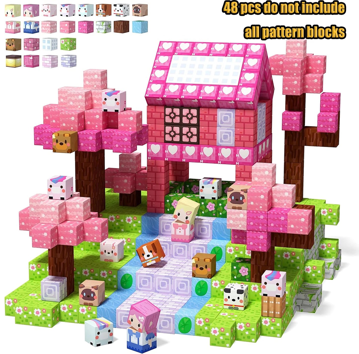 Magnetic Building Blocks New Mine World Magnetic Snow Ice Castle Construction Brick Cube STEM Boy Girl Children Toy Set Gift