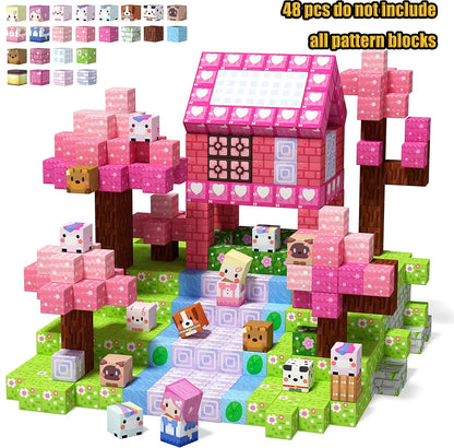 Magnetic Building Blocks New Mine World Magnetic Snow Ice Castle Construction Brick Cube STEM Boy Girl Children Toy Set Gift