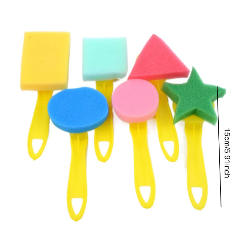 Children Drawing Sponge Brush Toys Art Craft Halloween Drawing Graffiti Tools Teaching Incentive Supplies Roller Seal Stamp TMZ