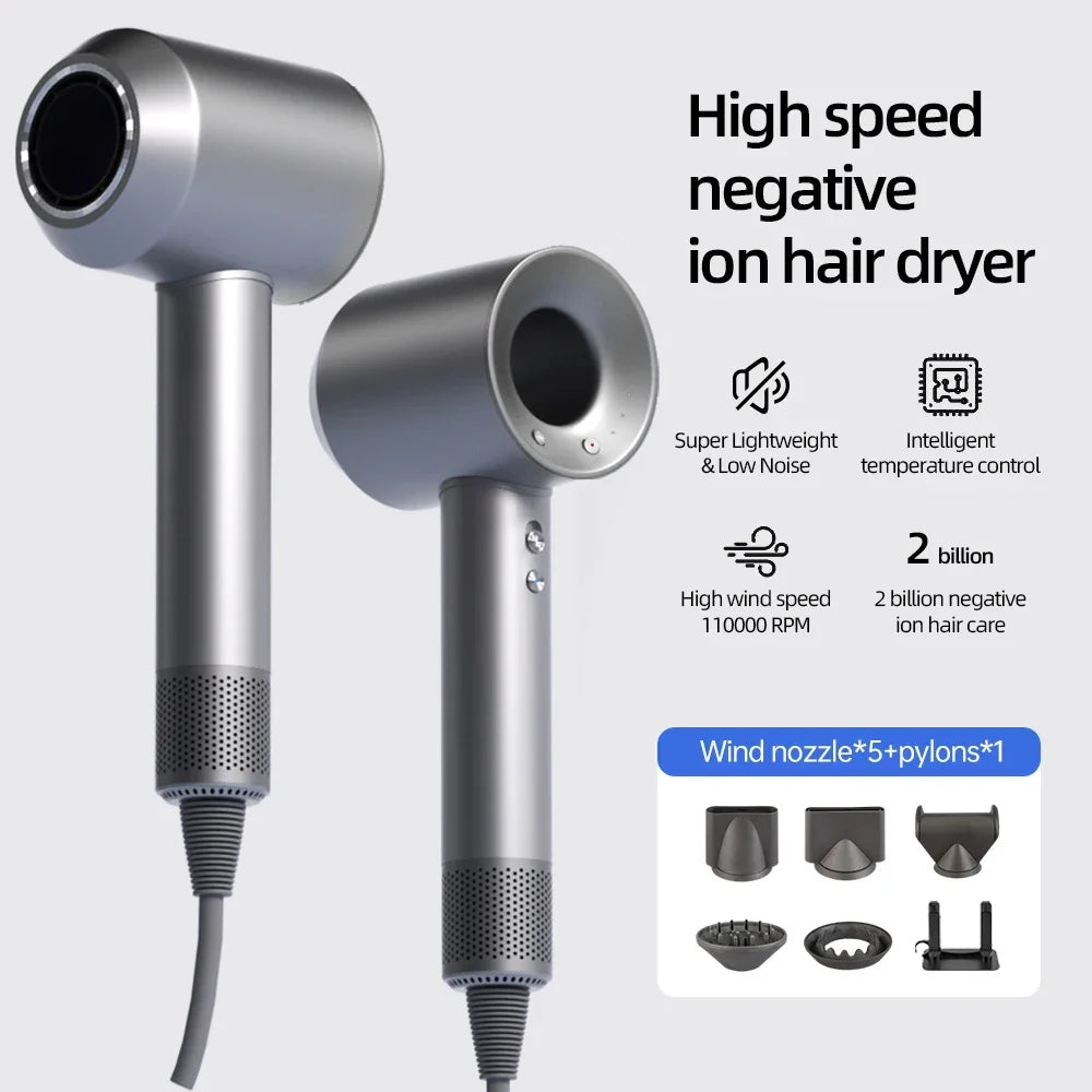 Compact Travel Hair Dryer with Folding Handle, Mini Lightweight Blow Dryer Dual Voltage, Quick Dry Portable Blowdryer for Home B
