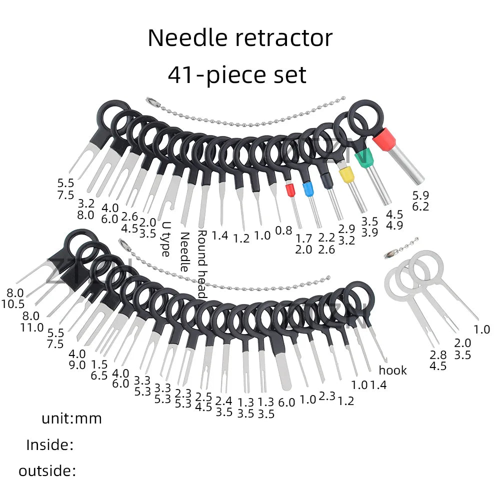 Car Terminal Removal Tool Kit - Wiring Harness Connector Pin Extractor Set with Storage Case for Automotive Electrical Repair