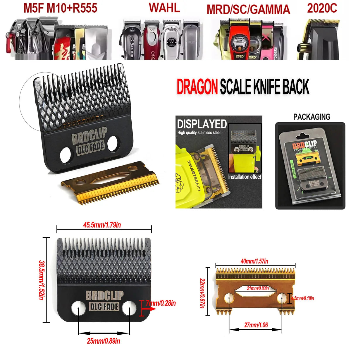 BRDCLIP All Models Professional Hair Clipper Original Blade Hair Trimmer Blade Replacement Accessories BRD 106 107 FA1C FA1T 116