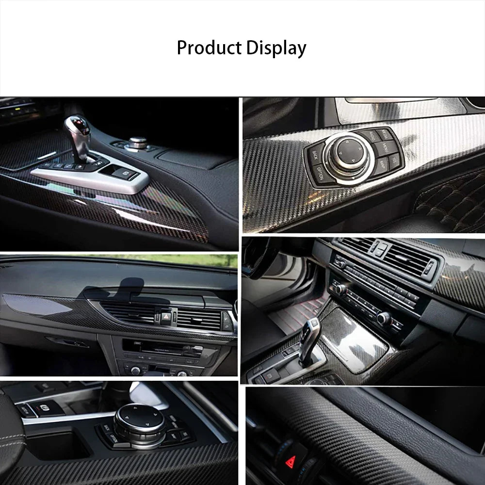 Car Stickers Black Carbon Fiber Vinyl Wrap Film 150*50cm Gloss Carbon Fiber Motorcycle Wrap Waterproof Film for Cars Accessories
