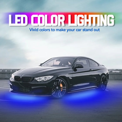 Car Underbody Light Decorative Lamp Neon LED RGB Car Underglow Bottom Light Remote/APP Control Flexible Waterproof LED Strip