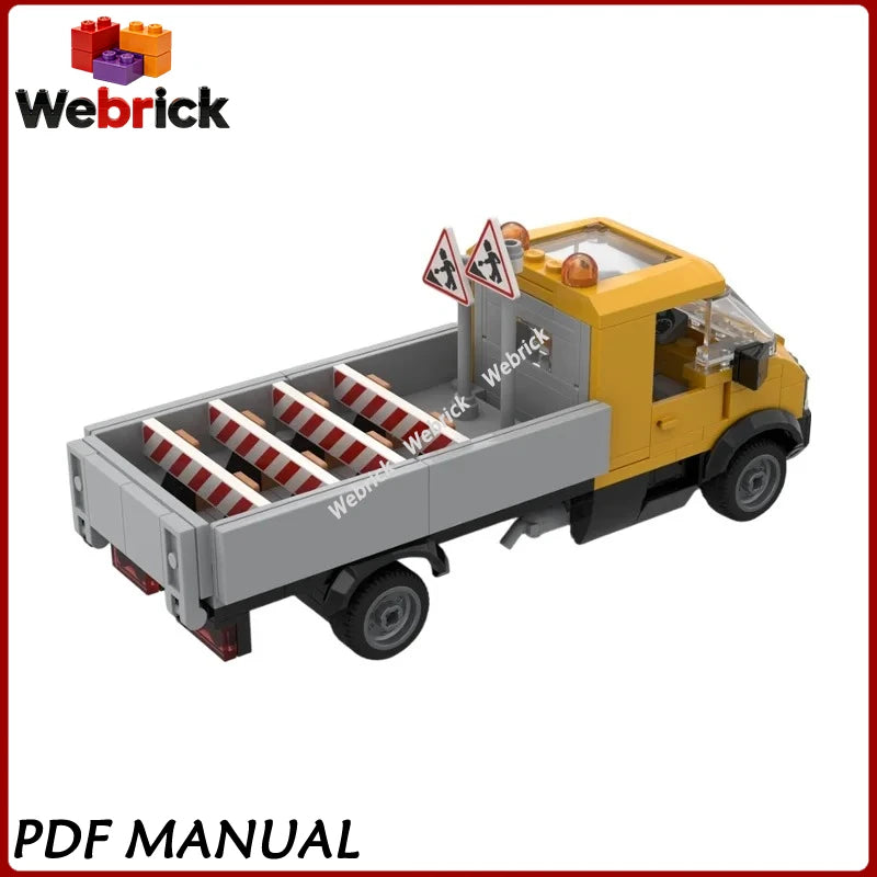 Practical Light Van Building Blocks Kit, DIY Assembly Urban Logistics Car for Hobby Enthusiasts Decor