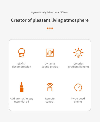 Jellyfish Aroma Humidifier Aromatherapy Diffuser Creative Ultrasonic Essential Oil Diffuser Remote Control Mist Humidifier