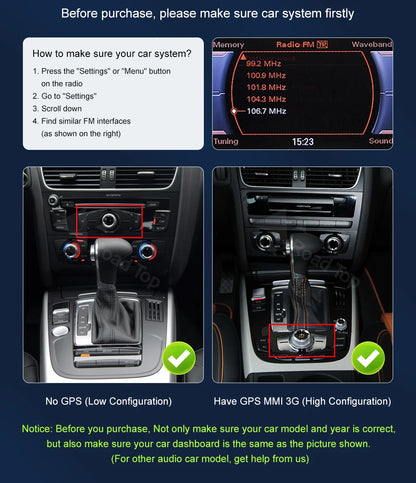 8.9 Inch 12.3"" Multimedia Display Touch Screen For Audi A4 S4 2009-2015 Airplay Miracast Function Wireless Carplay Android Auto