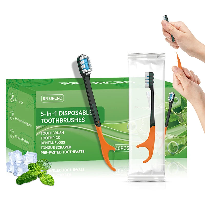 Exploded Bead Toothbrush Disposable Adult Cleaning Tooth brush Portable Travel Brush Head With Dental Floss