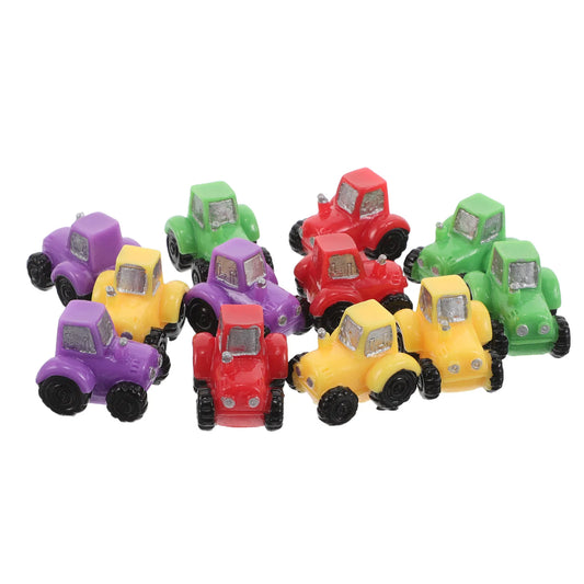 12Pcs Mini Resin Micro Landscape Farm Tractors Detailed Miniature Farmer Vehicles for Fairy Garden Scene Fairy Garden Vehicles