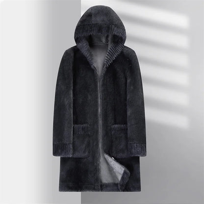 Casual Slim Solid Woolen Coat High Qualit winter jacket men fashion Woolen Coat Men's Casual Wool hooded trench coat Men Jacket
