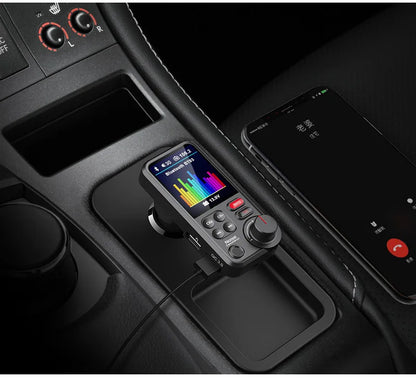 Bluetooth-compatible Car Wireless FM Transmitter Radio Adapter Fast Charging Treble Bass Sound Music Car MP3 Player Aux QC3.0