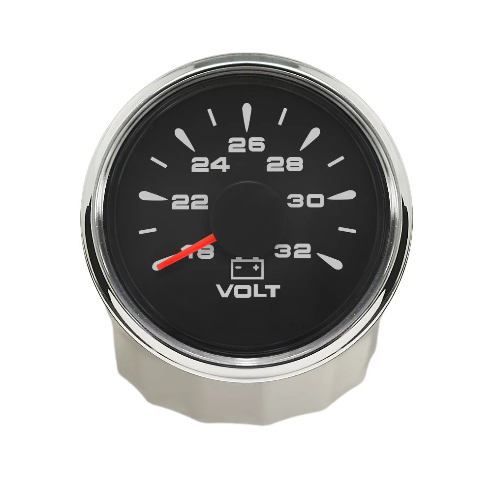 Rhaxel 52mm Voltmeter 8-16V 18-32V Gauge for Car Truck Yachts with 8 Color Backlight for Car Truck Tractors Vessels