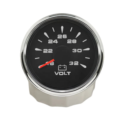 Rhaxel 52mm Voltmeter 8-16V 18-32V Gauge for Car Truck Yachts with 8 Color Backlight for Car Truck Tractors Vessels